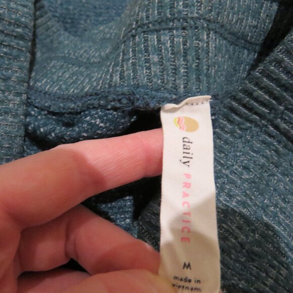 ANTHROPOLOGIE DAILY PRACTICE Mariah Harem Pants Forest Green Lounge Waffle Knit - Picture 13 of 13